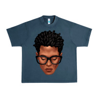 Midnight Navy black man portrait Urban Heavy Tee - texasbilliewilder