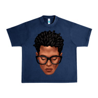 Navy black man portrait Urban Heavy Tee - texasbilliewilder