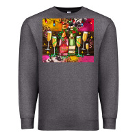 Charcoal Heather Christmas champagne bottles and Premium Sweatshirt - AdoDesignShop