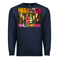 Navy Christmas champagne bottles and Premium Sweatshirt - AdoDesignShop