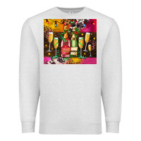 Oatmeal Heather Christmas champagne bottles and Premium Sweatshirt - AdoDesignShop