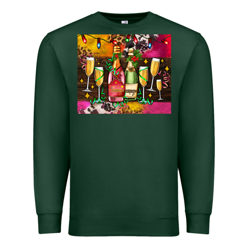 Christmas Champagne Bottles And Premium Sweatshirt by AdoDesignShop | Teevron