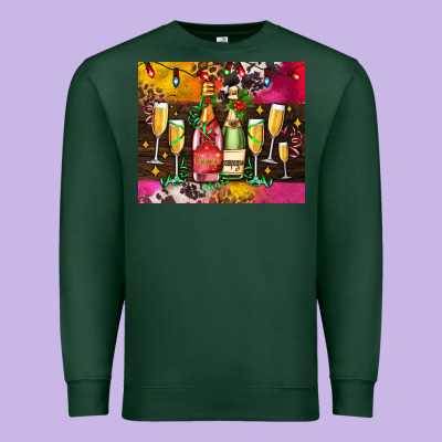 Christmas Champagne Bottles And Premium Sweatshirt Designed By Adodesignshop