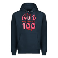 Navy i have loved my students 100 days Premium Hoodie - MaliasSmallBusiness