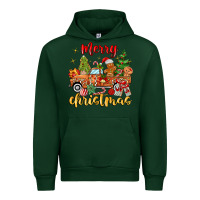 Forest Green merry christmas gingerbread truck Urban Hoodie - MaliasSmallBusiness