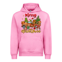 Fuchsia Pink merry christmas gingerbread truck Urban Hoodie - MaliasSmallBusiness