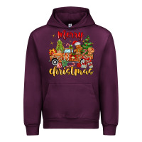 Mauve Wine merry christmas gingerbread truck Urban Hoodie - MaliasSmallBusiness