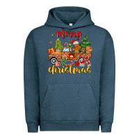 Pigment Midnight Navy merry christmas gingerbread truck Urban Hoodie - MaliasSmallBusiness