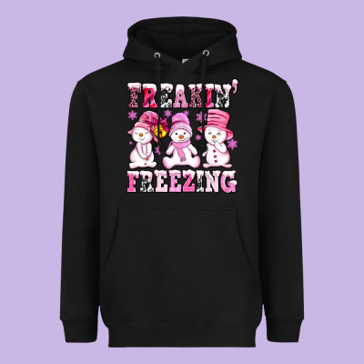 Freaking Freezing With Snowmans Heavyweight Hoodie Designed By Adodesignshop