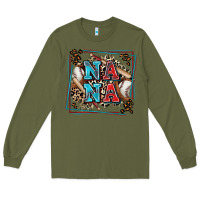 Army Green baseball nana with leopard Long Sleeve Tee - Zillion Design Studio