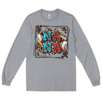Heather Grey baseball nana with leopard Long Sleeve Tee - Zillion Design Studio
