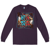 Plum baseball nana with leopard Long Sleeve Tee - Zillion Design Studio
