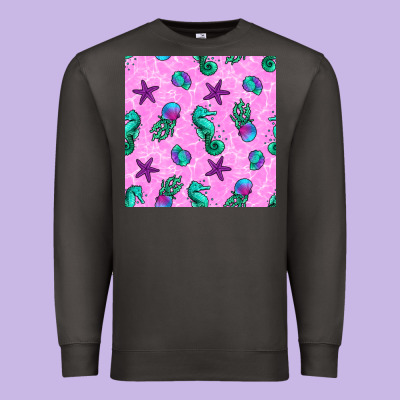 Summer Ocean Seamless Pattern Premium Sweatshirt Designed By Bundleandbundleshop