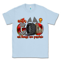 Dusty Blue with god all things are possible Classic Tee - Zillion Design Studio