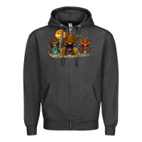 Charcoal Heather western gnomies Zipper Hoodie - FaDigitalArtStudio