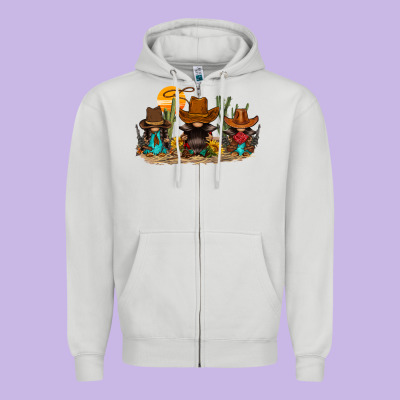 Western Gnomies Zipper Hoodie Designed By Fadigitalartstudio