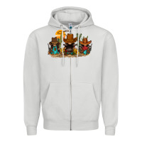 Dove Grey western gnomies Zipper Hoodie - FaDigitalArtStudio