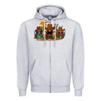 Heather Grey western gnomies Zipper Hoodie - FaDigitalArtStudio
