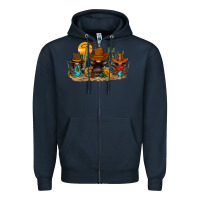 Navy western gnomies Zipper Hoodie - FaDigitalArtStudio