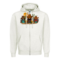 Oatmeal Heather western gnomies Zipper Hoodie - FaDigitalArtStudio