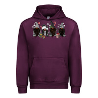 Mauve Wine grey christmas afro gnomies Urban Hoodie - MaliasSmallBusiness