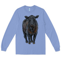 Colony Blue black angus cattle Long Sleeve Tee - RanaPortraitStore