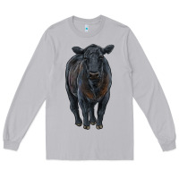Moon Dust black angus cattle Long Sleeve Tee - RanaPortraitStore
