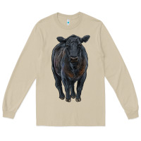 Mushroom black angus cattle Long Sleeve Tee - RanaPortraitStore