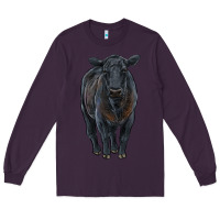 Plum black angus cattle Long Sleeve Tee - RanaPortraitStore