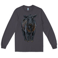 Smoke black angus cattle Long Sleeve Tee - RanaPortraitStore