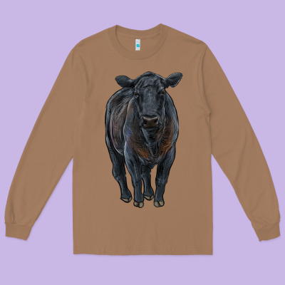 Black Angus Cattle Long Sleeve Tee Designed By Ranaportraitstore
