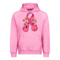 Fuchsia Pink breast cancer with boxing gloves Urban Hoodie - MaliasSmallBusiness