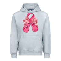 Heather Grey breast cancer with boxing gloves Urban Hoodie - MaliasSmallBusiness