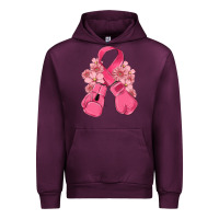 Mauve Wine breast cancer with boxing gloves Urban Hoodie - MaliasSmallBusiness