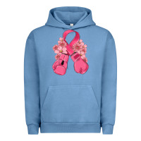 Pigment Pebble Blue breast cancer with boxing gloves Urban Hoodie - MaliasSmallBusiness