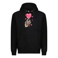 Black skeleton hand with sugar valentines day Premium Hoodie - MaliasSmallBusiness