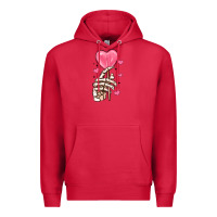 Cardinal skeleton hand with sugar valentines day Premium Hoodie - MaliasSmallBusiness