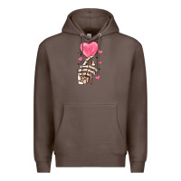 Coffee skeleton hand with sugar valentines day Premium Hoodie - MaliasSmallBusiness
