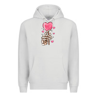 Dove Grey skeleton hand with sugar valentines day Premium Hoodie - MaliasSmallBusiness