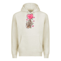 Oatmeal Heather skeleton hand with sugar valentines day Premium Hoodie - MaliasSmallBusiness