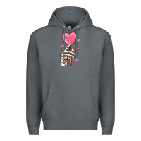 Rock skeleton hand with sugar valentines day Premium Hoodie - MaliasSmallBusiness