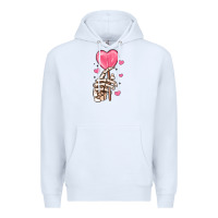 White skeleton hand with sugar valentines day Premium Hoodie - MaliasSmallBusiness