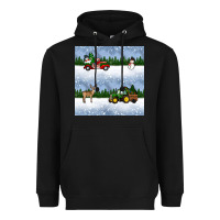 Black christmas snow truck seamless pattern Heavyweight Hoodie - BundleAndBundleShop