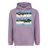 Lavender christmas snow truck seamless pattern Heavyweight Hoodie - BundleAndBundleShop