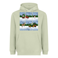 Matcha christmas snow truck seamless pattern Heavyweight Hoodie - BundleAndBundleShop