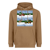 Toasted Coconut christmas snow truck seamless pattern Heavyweight Hoodie - BundleAndBundleShop