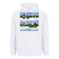 White christmas snow truck seamless pattern Heavyweight Hoodie - BundleAndBundleShop
