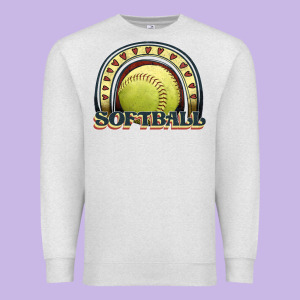 Softball Rainbow Premium Sweatshirt Designed By Jahusdesignshop