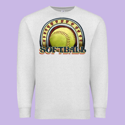 Softball Rainbow Premium Sweatshirt Designed By Jahusdesignshop