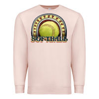 Pale Pink softball rainbow Premium Sweatshirt - JahusDesignShop